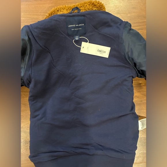 NWT- Janie and Jack Brown Sherpa Half-Zip Pullover (Size 7-8) - Picture 7 of 7